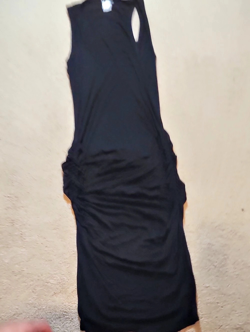 VENUS Black Ruched Midi Dress Like New Medium